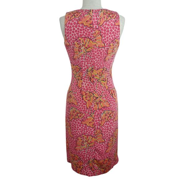 Lilly Pulitzer Cha Cha Butterfly Print Silk Dress Size 4 Pink Stretch Vintage - Picture 5 of 8
